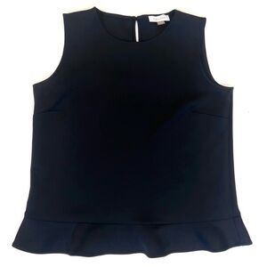 Calvin Klein Sleeveless Peplum Top Blouse Medium Petite